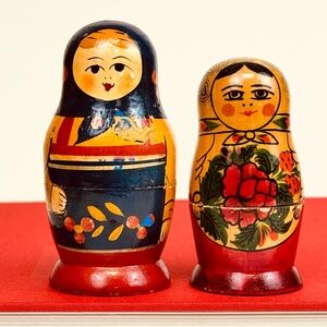 Vintage USSR Russian Handmade Traditional Nesting Dolls